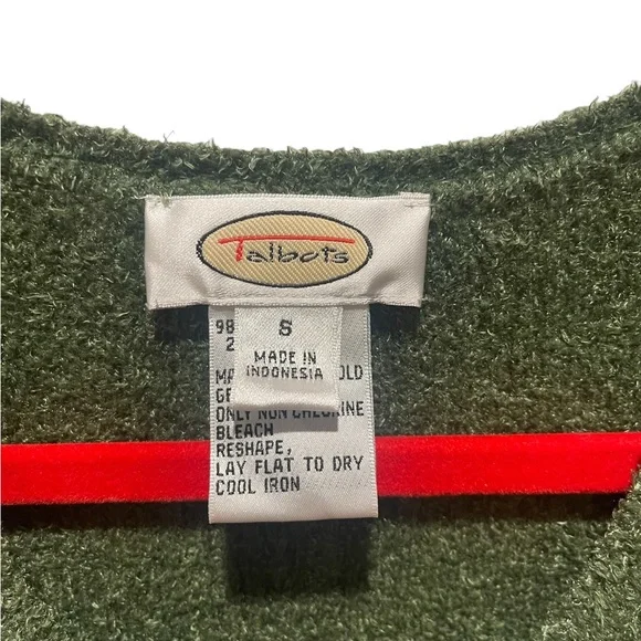 TALBOTS Chunky Knit V-Neck Chenille Sweater - Picture 4 of 5